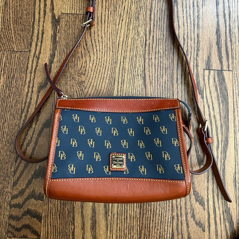 Dooney & Bourke Navy and Brown Crossbody Bag